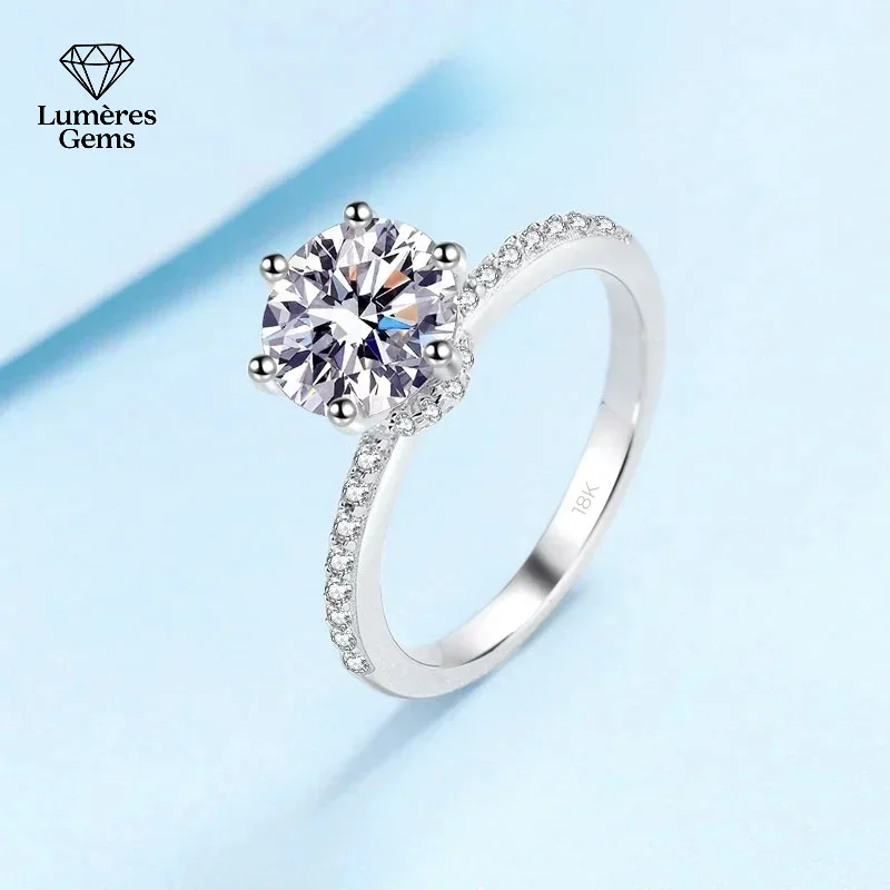Women's Designer Jewelry 18K White Gold 2Carat VVS1 D Color Moissanite Diamond Six-Pronged Setting Ring Wedding Accessory
Women's Designer Jewelry 18K White Gold 2Carat VVS1 D Color Moissanite Diamond Six-Pronged Setting Ring Wedding Accessory