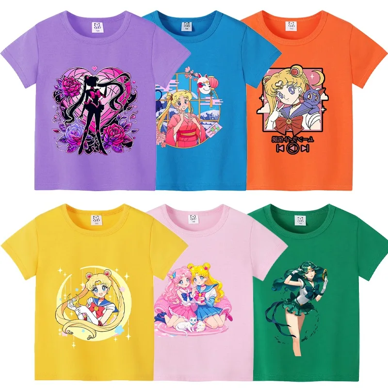 Sailor Moon Summer Clothes Unisex Cute Cotton T-shirt Fashion Short Sleeves Cartoon Anime Graphic Printed T-shirts Party Gifts
Sailor Moon Summer Clothes Unisex Cute Cotton T-shirt Fashion Short Sleeves Cartoon Anime Graphic Printed T-shirts Party Gifts