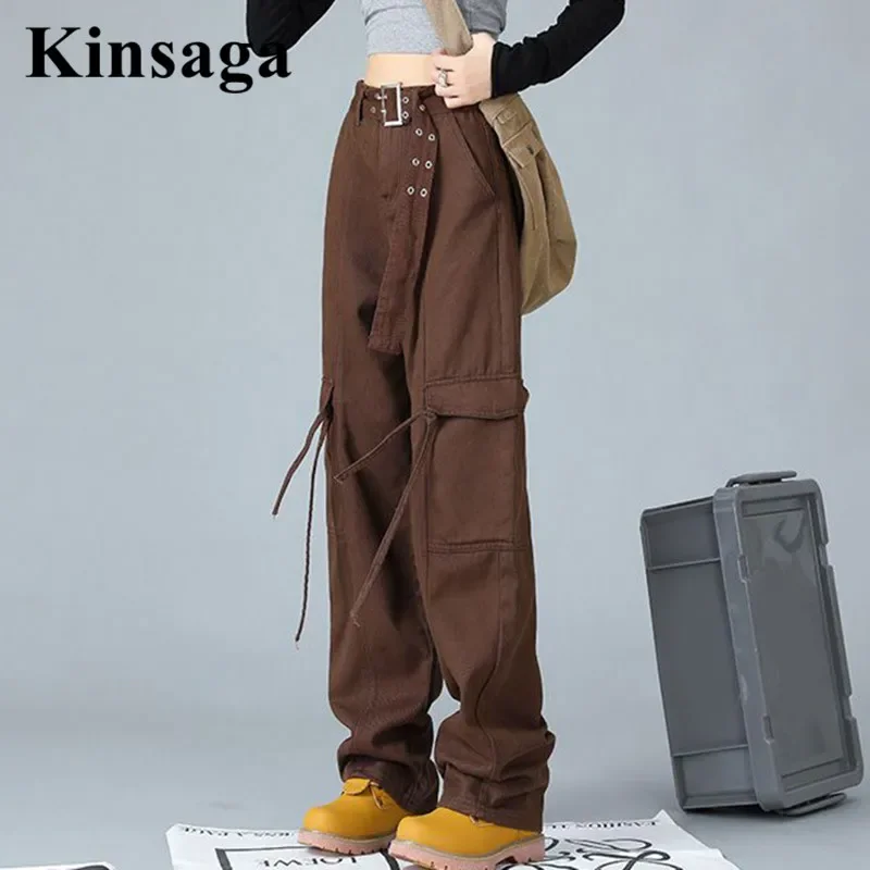 American Extra Long Cagro Straight Jeans Brown Girl Y2k High Waist Lace Up Pockets Loose Demin Retro Splice Baggy Trousers Women
American Extra Long Cagro Straight Jeans Brown Girl Y2k High Waist Lace Up Pockets Loose Demin Retro Splice Baggy Trousers Women