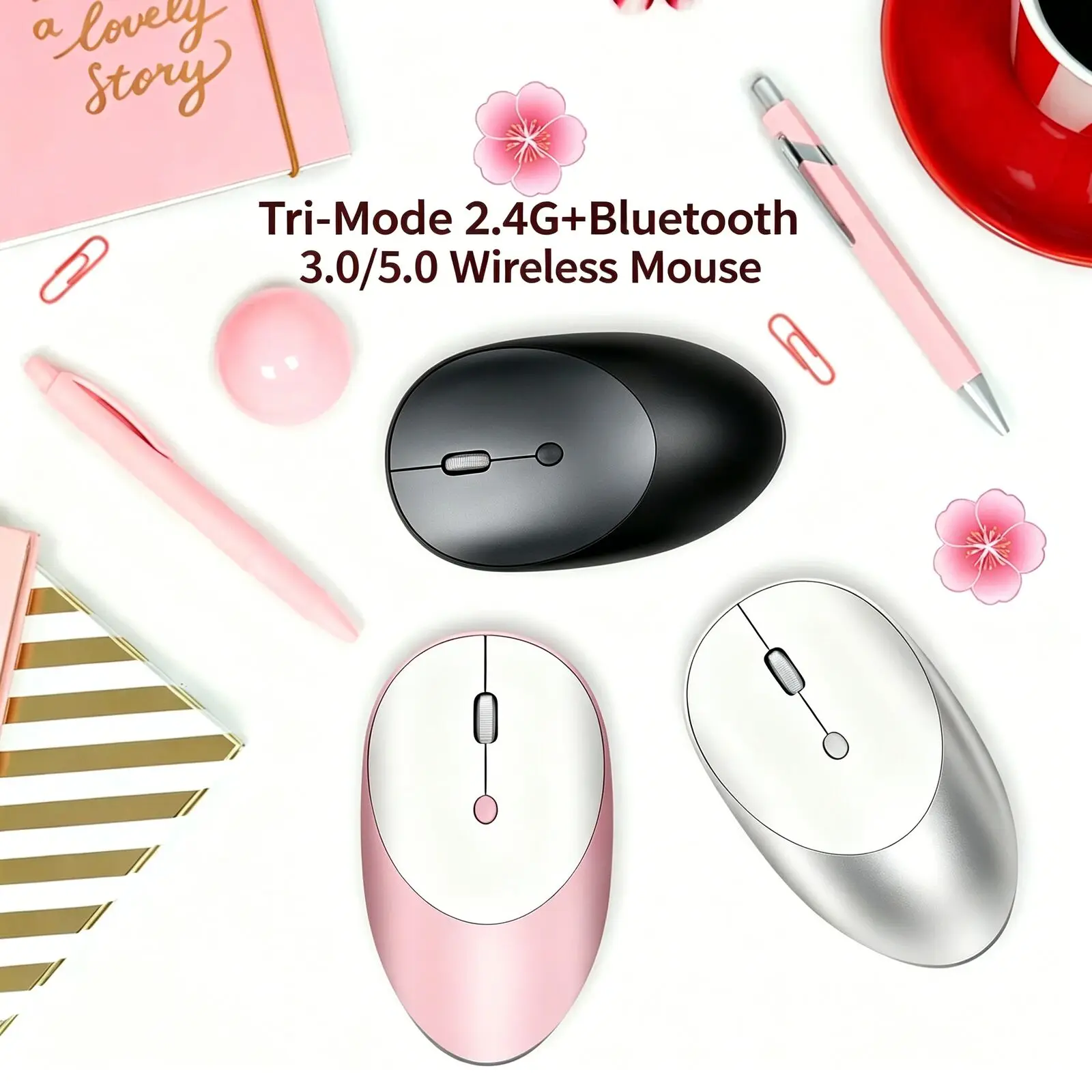 Tri-Mode 2.4G Bluetooth Wireless Mouse Rechargeable Silent Click Ergonomic Mice Portable For PC Laptop Office Gaming Accessories
Tri-Mode 2.4G Bluetooth Wireless Mouse Rechargeable Silent Click Ergonomic Mice Portable For PC Laptop Office Gaming Accessories