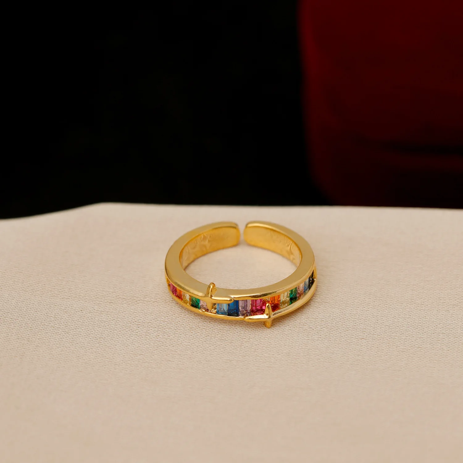 KityKiss Women's Multicolor Cubic Zirconia Ring, Alloy Gold Plated Simple and Elegant Design, Popular Daily Wear Gift
KityKiss Women's Multicolor Cubic Zirconia Ring, Alloy Gold Plated Simple and Elegant Design, Popular Daily Wear Gift