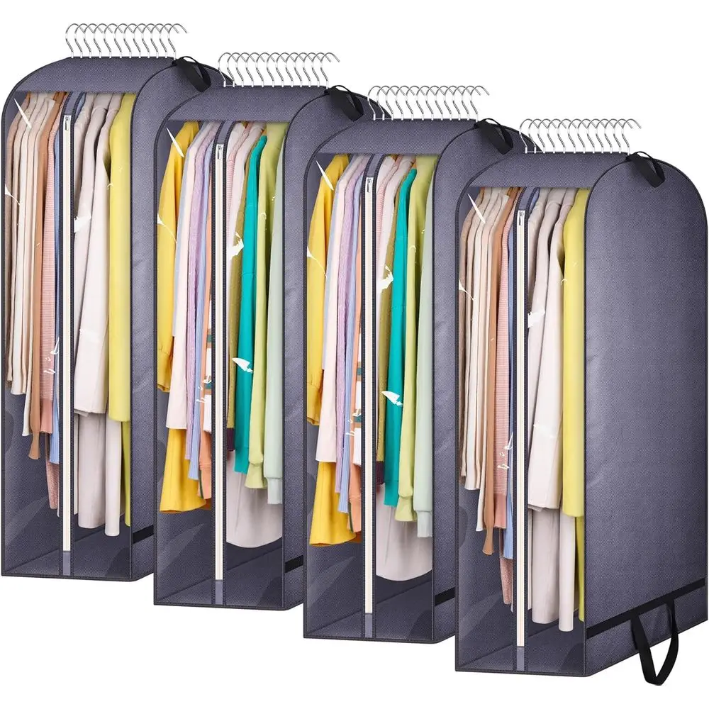 Комплект из 4 серых сумок для одежды со ластовицей, 43 подвесных сумок для хранения костюмов, пальто, курток и свитеров
Комплект из 4 серых сумок для одежды со ластовицей, 43 подвесных сумок для хранения костюмов, пальто, курток и свитеров