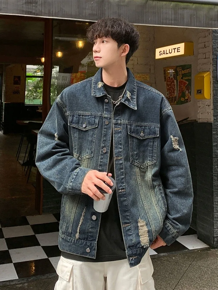 Ripped Denim Jaet Men's Autumn Winter American Retro Workwear Sle Long Sve Youthful Energy Resistant to Deformation
Ripped Denim Jaet Men's Autumn Winter American Retro Workwear Sle Long Sve Youthful Energy Resistant to Deformation