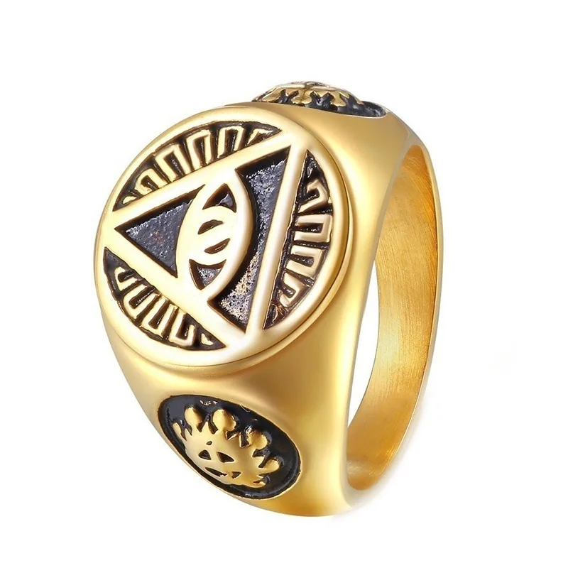 Megin D Yellow Gold Plated Evil Eyes Triangle Totem Vintage Boho Hip Hop Punk Rings for Men Women Couple Friends Gift Jewelry
Megin D Yellow Gold Plated Evil Eyes Triangle Totem Vintage Boho Hip Hop Punk Rings for Men Women Couple Friends Gift Jewelry
