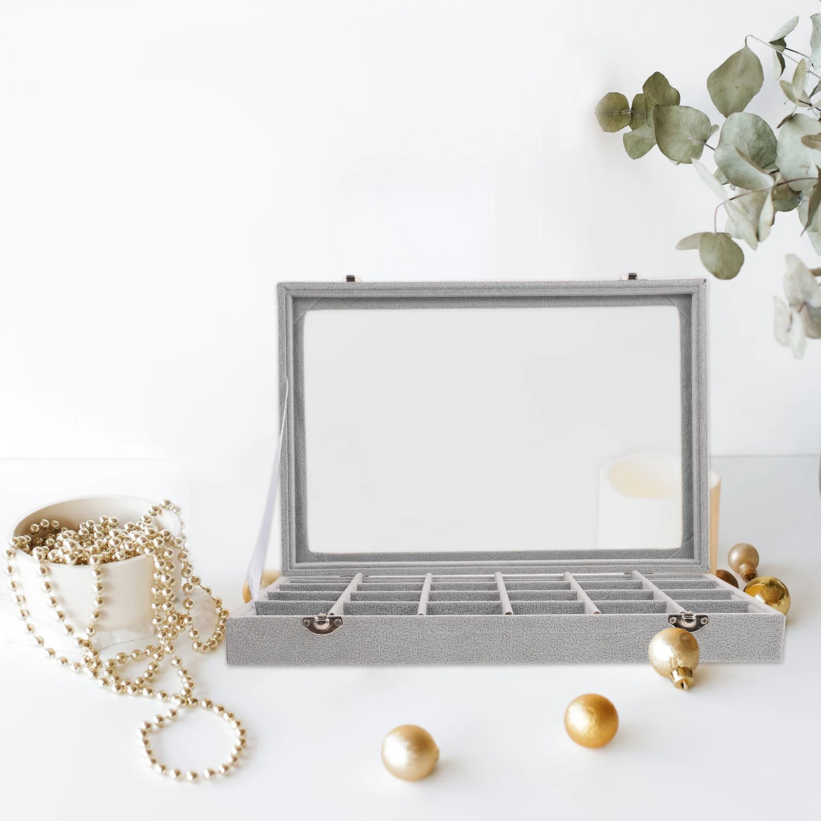 24 Grid Jewelry Box Detachable Dividers Earrings Necklaces Rings Watches ganizer Big Size Clear Lid Storage
24 Grid Jewelry Box Detachable Dividers Earrings Necklaces Rings Watches ganizer Big Size Clear Lid Storage