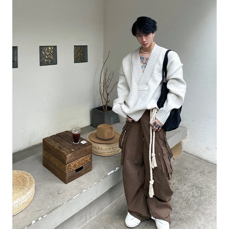 Темно-коричневые мужские брюки в американском стиле High Street, летние, модные, винтажные, оверсайз, широкие, в пол, повседневные
Темно-коричневые мужские брюки в американском стиле High Street, летние, модные, винтажные, оверсайз, широкие, в пол, повседневные