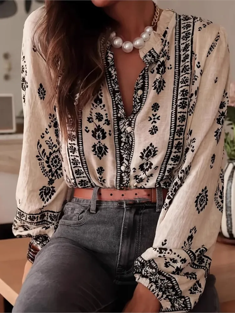 Fashion Vintage Print Shirt Lady Casual Long Sleeve O Neck Button Shirts Tops For Women Boho Holiday Womens Clothing Spring New
Fashion Vintage Print Shirt Lady Casual Long Sleeve O Neck Button Shirts Tops For Women Boho Holiday Womens Clothing Spring New