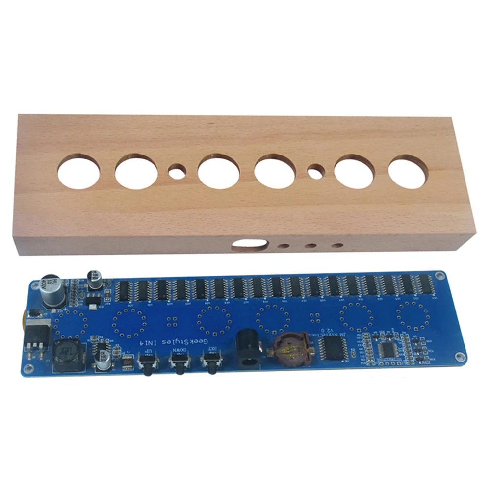IN14 Glow Tube Clock Assembly Kit Beech Wood Shell IN14 Nixie Tube Digital LED Clock Electronic DIY Kit DC12V 1A for Experiments
IN14 Glow Tube Clock Assembly Kit Beech Wood Shell IN14 Nixie Tube Digital LED Clock Electronic DIY Kit DC12V 1A for Experiments