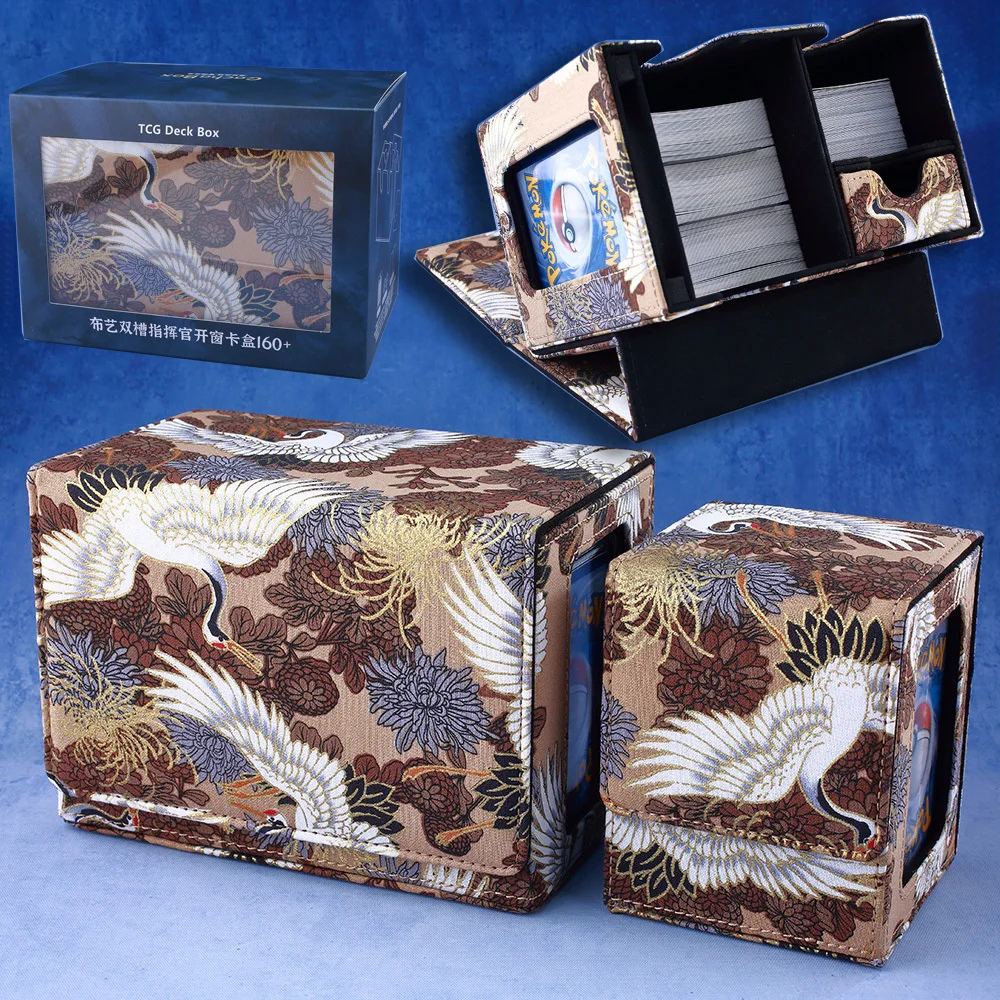 Gacha Card Deck Box With Display Window Golden Crane Brown Trading Card Organizer Storage Box Can Hold 100 + Single Sleeved Card 
Gacha Card Deck Box With Display Window Golden Crane Brown Trading Card Organizer Storage Box Can Hold 100 + Single Sleeved Card