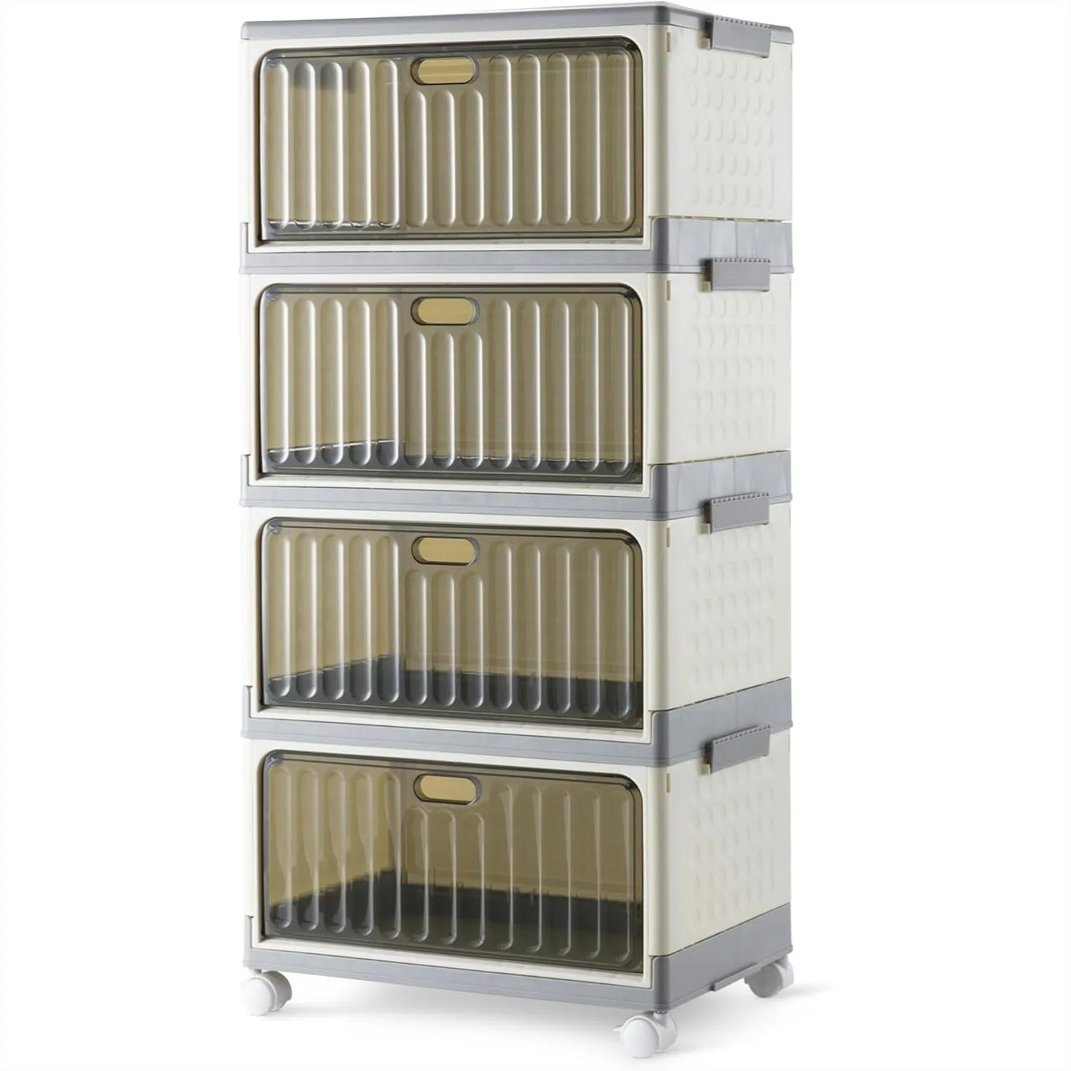 4-Tier Storage Bins with Lids Stackable Collapsible 23QT Each 92QT Total for Closet Laundry Room Garage
4-Tier Storage Bins with Lids Stackable Collapsible 23QT Each 92QT Total for Closet Laundry Room Garage