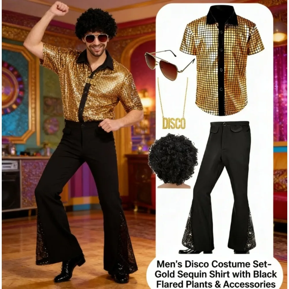 Новый ретро-костюм в стиле 70-х для мужчин: блестящий диско-наряд для рождественских выступлений 2026 года
Новый ретро-костюм в стиле 70-х для мужчин: блестящий диско-наряд для рождественских выступлений 2026 года