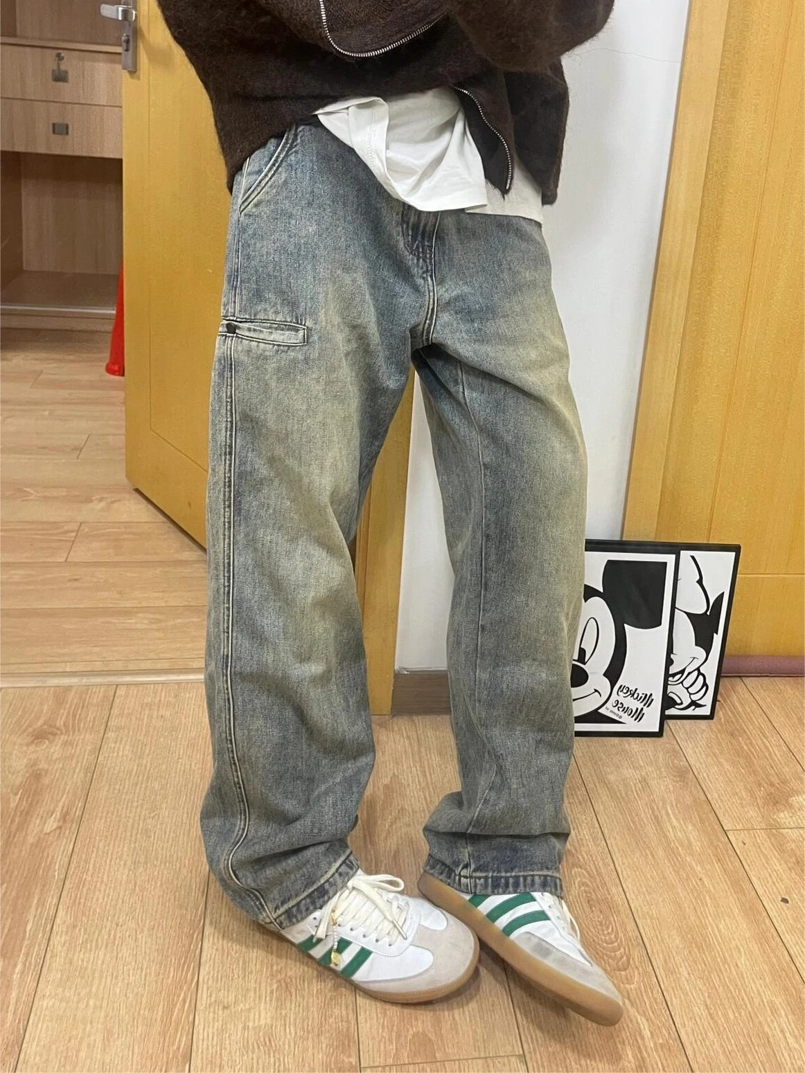 American High Street Vibe Vintage Waed Men's Loose Straight Leg Jeans Casual Trendy Brand Watered-down Denim Pants
American High Street Vibe Vintage Waed Men's Loose Straight Leg Jeans Casual Trendy Brand Watered-down Denim Pants