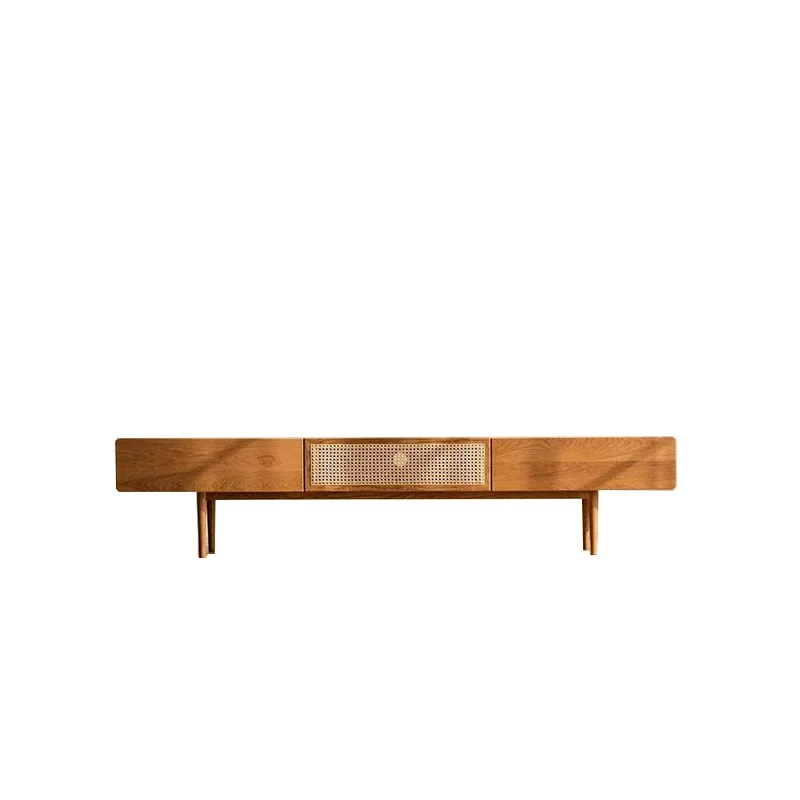 Nordic solid wood rattan TV cabinet retro small apartment living room storage cabinet simple and ultra-thin
Nordic solid wood rattan TV cabinet retro small apartment living room storage cabinet simple and ultra-thin