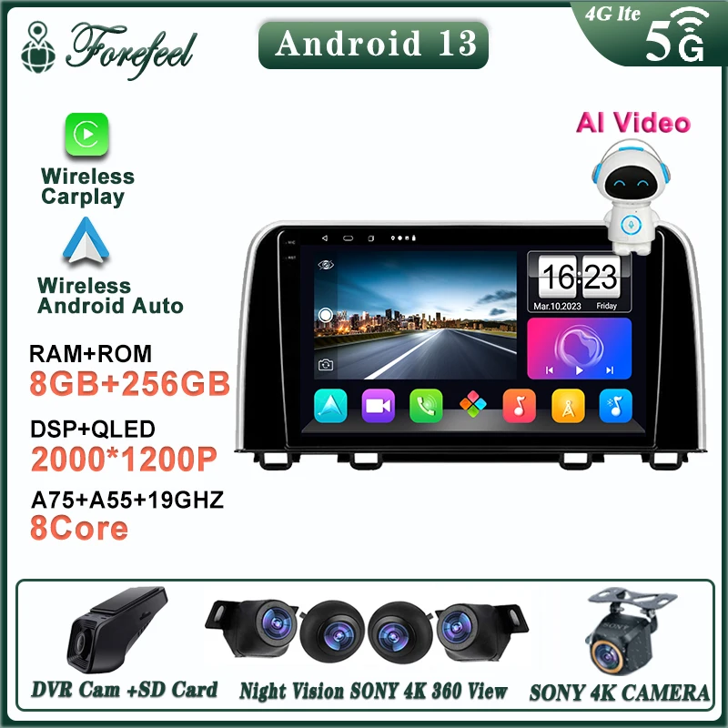 Android 13 For Honda CRV CR-V 5 RT RW 2016 - 2018 Multimedia Screen TV Car GPS lettore Video Autoradio Navigation Stereo Radio
Android 13 For Honda CRV CR-V 5 RT RW 2016 - 2018 Multimedia Screen TV Car GPS lettore Video Autoradio Navigation Stereo Radio