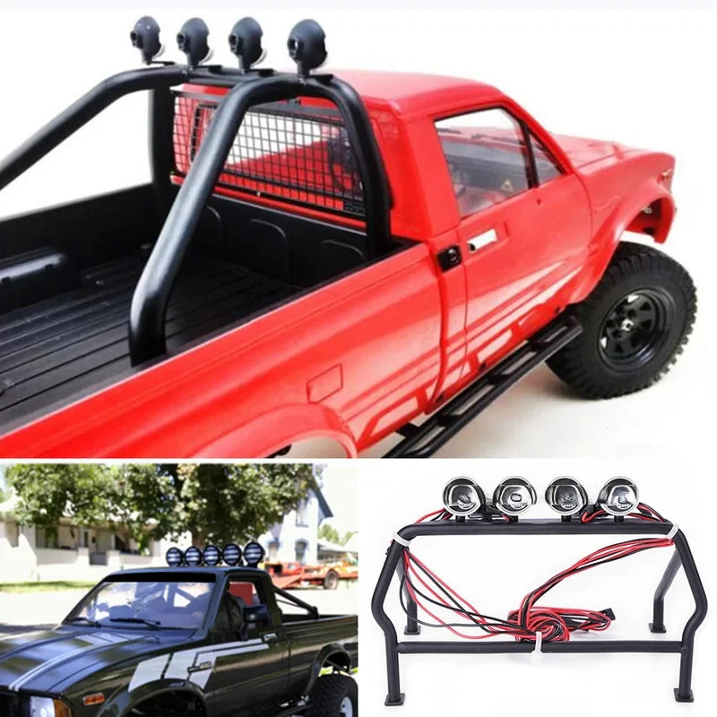 1/10 RC Car Metal Roll Cage Roof Rack Bucket with Lights Scale Truck Heavy Duty Easy Installation Upgrade Part
1/10 RC Car Metal Roll Cage Roof Rack Bucket with Lights Scale Truck Heavy Duty Easy Installation Upgrade Part