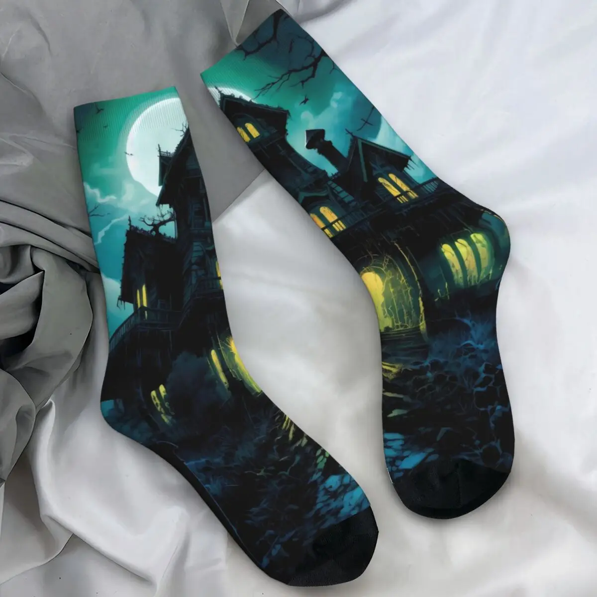 Носки с особняком с привидениями, осенние чулки с принтом на Хэллоуин, готические мужские средние мягкие носки для взрослых, дизайнерские спортивные нескользящие носки для бега
Носки с особняком с привидениями, осенние чулки с принтом на Хэллоуин, готические мужские средние мягкие носки для взрослых, дизайнерские спортивные нескользящие носки для бега