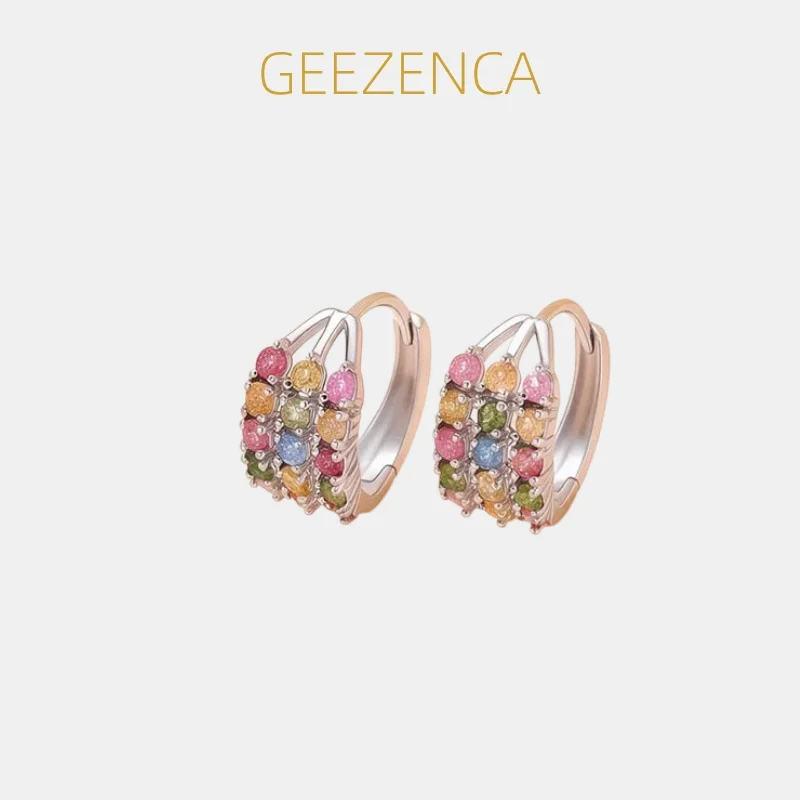 GEEZENCA Colored Tourmaline S925 Silver Tri-row Hoop Earrings Women Trendy Dainty Lightweight Small Stackable Earring Love Gift
GEEZENCA Colored Tourmaline S925 Silver Tri-row Hoop Earrings Women Trendy Dainty Lightweight Small Stackable Earring Love Gift