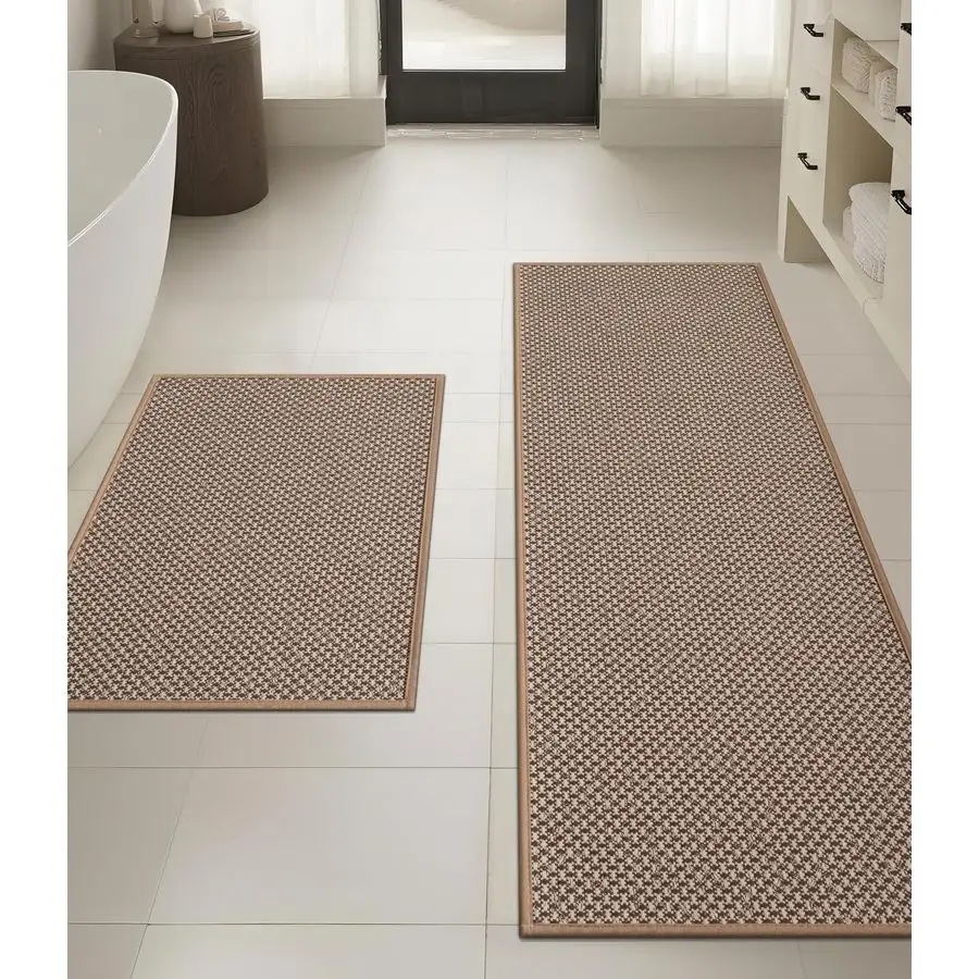 Тонкие коврики для ванной цвета хаки, набор из 2 предметов, нескользящие, впитывающие, быстросохнущие, тканые, моющиеся, коврики для ванной комнаты.
Тонкие коврики для ванной цвета хаки, набор из 2 предметов, нескользящие, впитывающие, быстросохнущие, тканые, моющиеся, коврики для ванной комнаты.