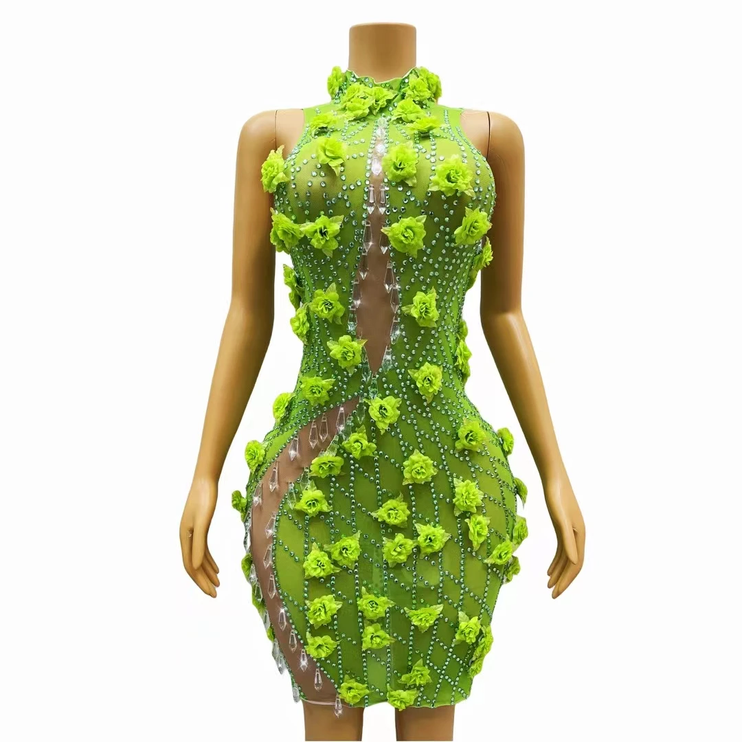 Green Flower Dress Fashion Prom Rhinestone Women Singer Host Stage Performance Costume Birthday Party Evening Festival Gowns
Green Flower Dress Fashion Prom Rhinestone Women Singer Host Stage Performance Costume Birthday Party Evening Festival Gowns