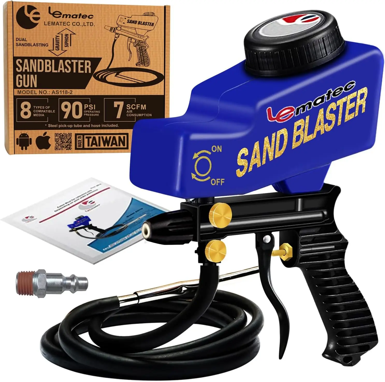 Portable Sand Blaster Gun Kit for Rust Removal & Glass Etching - Requires 150PSI Air Compressor
Portable Sand Blaster Gun Kit for Rust Removal & Glass Etching - Requires 150PSI Air Compressor