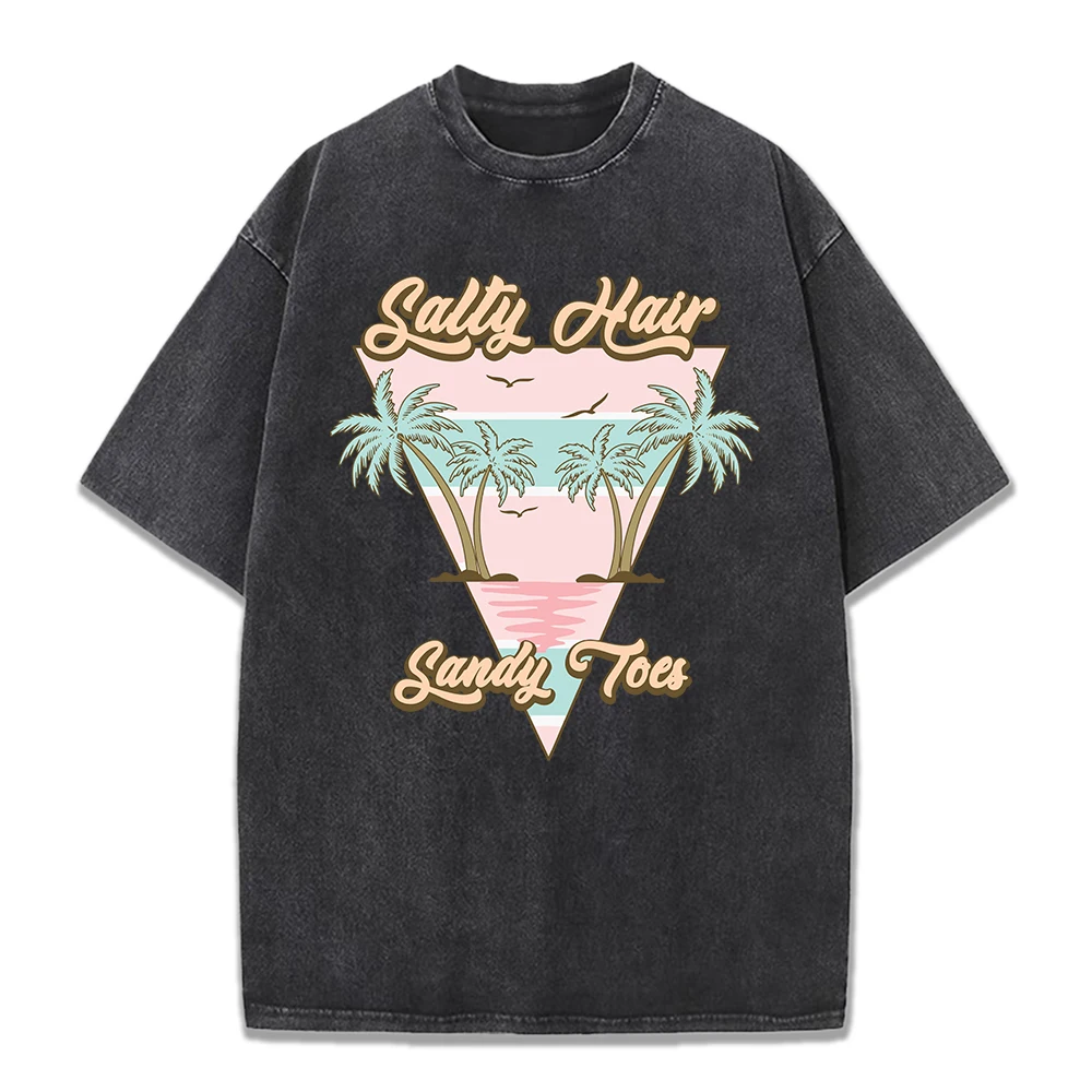 Salty Hair Sandy Toes Prints Washed T-Shirts Womens Cotton Tops Comfortable Distressed O-Neck Streetwear Summer Womans Clothes
Salty Hair Sandy Toes Prints Washed T-Shirts Womens Cotton Tops Comfortable Distressed O-Neck Streetwear Summer Womans Clothes