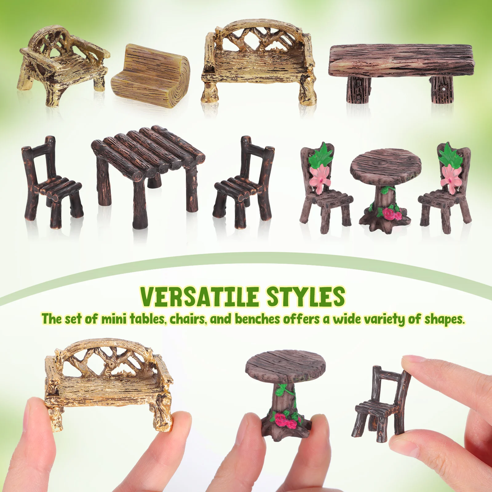 10 pcs Mini Garden Furniture Ornament Set Resin Miniature Bench Chairs Decor For Dollhouse Micro Landscape Terrarium Accessories
10 pcs Mini Garden Furniture Ornament Set Resin Miniature Bench Chairs Decor For Dollhouse Micro Landscape Terrarium Accessories