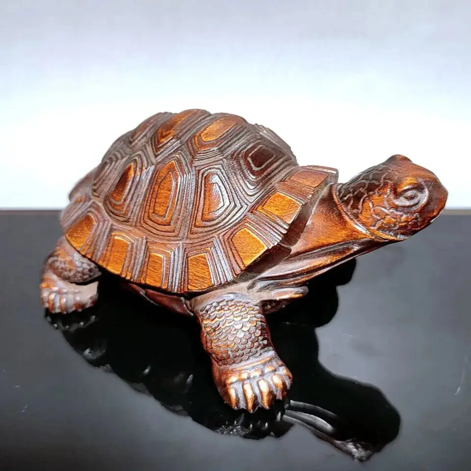 L 6.3CM Chinese Boxwood hand carved Turtle Figure Statue Netsuke Collection Gift
L 6.3CM Chinese Boxwood hand carved Turtle Figure Statue Netsuke Collection Gift