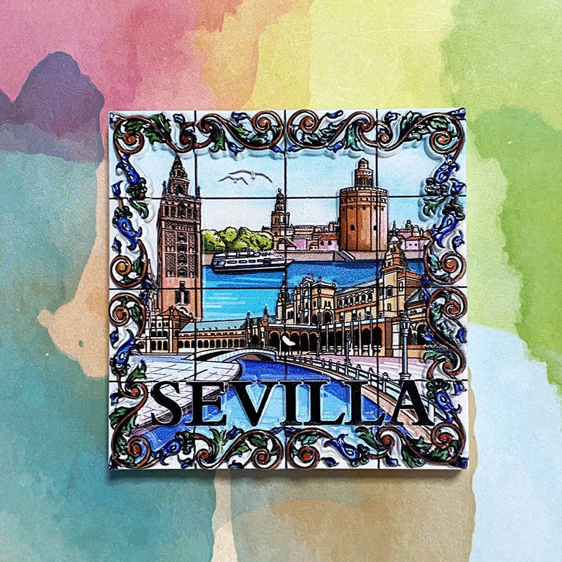 3D Resin Refrigerator Magnet - Seville Landmarks - Spain - Colorful Tile Art - Perfect Home Decor Gift
3D Resin Refrigerator Magnet - Seville Landmarks - Spain - Colorful Tile Art - Perfect Home Decor Gift