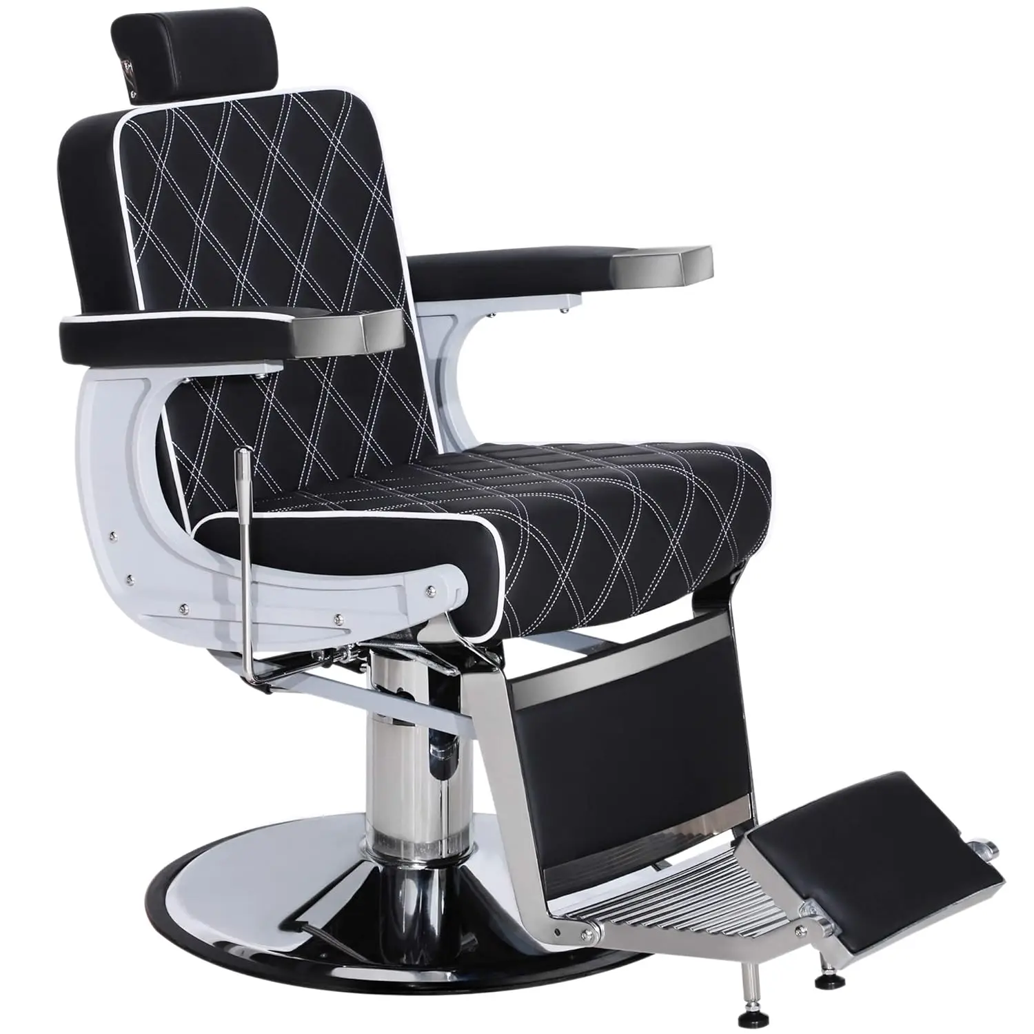 Black Vintage Hydraulic Barber Chair with White Stitching for Salon & Spa Use
Black Vintage Hydraulic Barber Chair with White Stitching for Salon & Spa Use