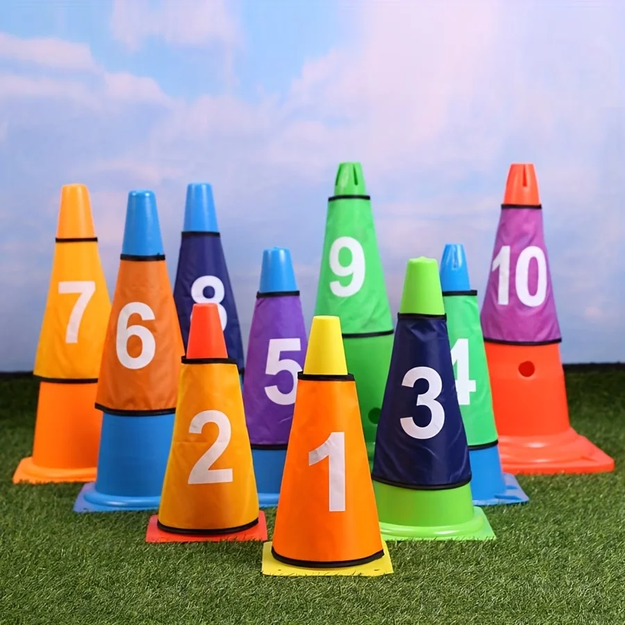 Numbered Training Cones Set, Colorful Flexible Sports Marker Cones for Football Agility Training
Numbered Training Cones Set, Colorful Flexible Sports Marker Cones for Football Agility Training