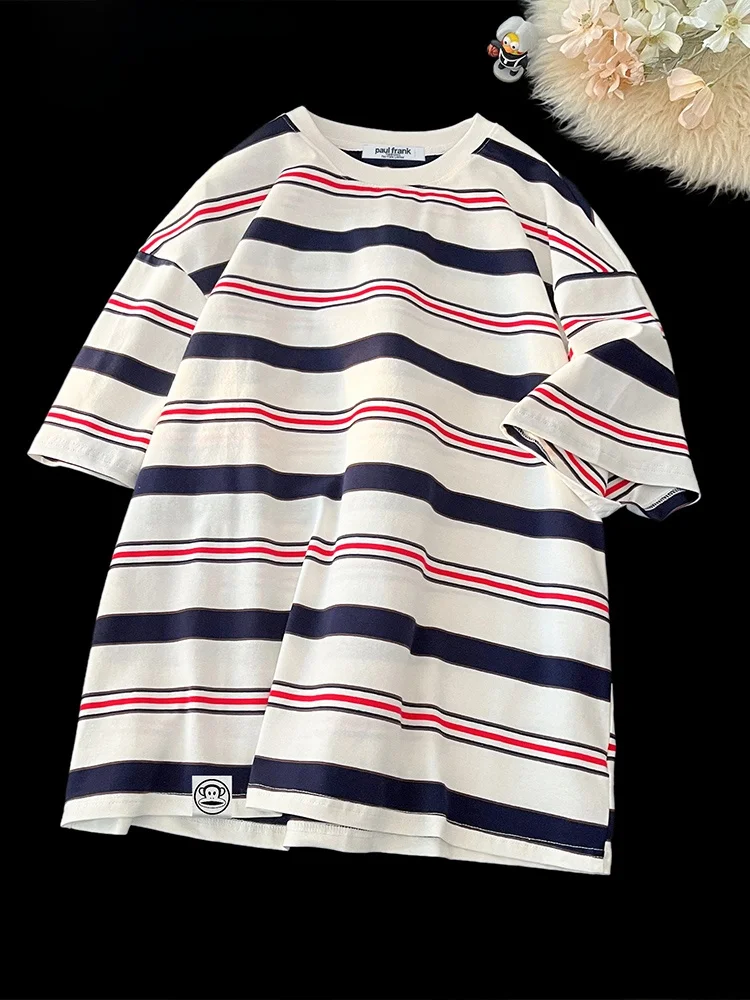 Мужская футболка Paul Frank Monkey Stripe свободного кроя с коротким рукавом, дышащая, удобная, летняя, модная, в стиле ретро, американский стиль, повседневная.
Мужская футболка Paul Frank Monkey Stripe свободного кроя с коротким рукавом, дышащая, удобная, летняя, модная, в стиле ретро, американский стиль, повседневная.