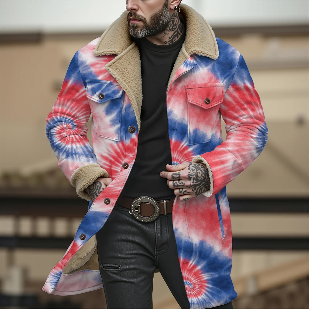 Модные длинные пальто с принтом тай-дай, зимняя плюшевая верхняя одежда унисекс, яркий цвет, стильная уличная одежда, необходимая для холодной погоды
Модные длинные пальто с принтом тай-дай, зимняя плюшевая верхняя одежда унисекс, яркий цвет, стильная уличная одежда, необходимая для холодной погоды