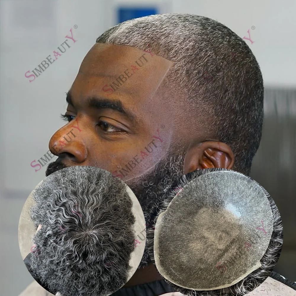 10mm Deep Wave #1B40 Grey Afro Toupee for Men Thin Skin Human Hair Replacement System African American Full PU Man's Hairpieces
10mm Deep Wave #1B40 Grey Afro Toupee for Men Thin Skin Human Hair Replacement System African American Full PU Man's Hairpieces