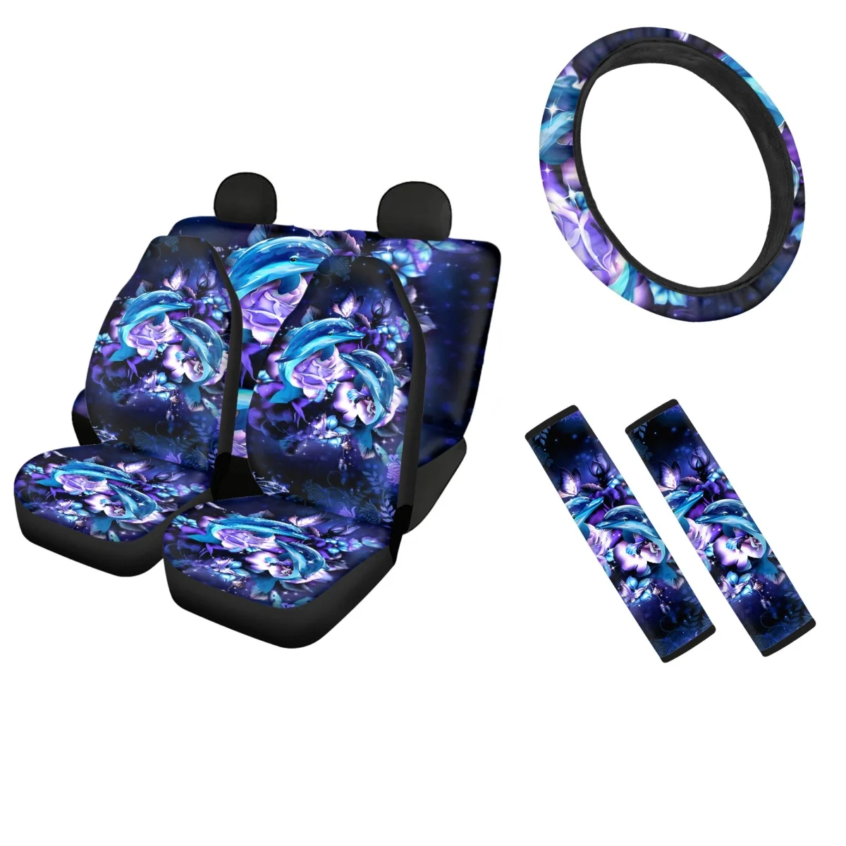 Front/Back Auto Seat Covers Cute Dolphin with Butterfly Car Steering Wheel Cover for Women Men Set Easy to Install Seat Belt
Front/Back Auto Seat Covers Cute Dolphin with Butterfly Car Steering Wheel Cover for Women Men Set Easy to Install Seat Belt