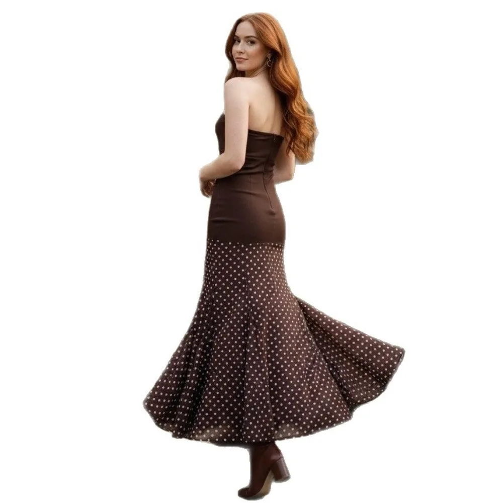 Sexy Backless Brown Mermaid Dress For Women Retro Polka Dot Maxi Gowns Elegant Cocktail Party Prom Birthday Clothes 2026
Sexy Backless Brown Mermaid Dress For Women Retro Polka Dot Maxi Gowns Elegant Cocktail Party Prom Birthday Clothes 2026