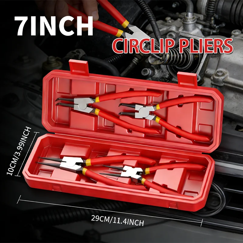 Набор из 4 плоскогубцев для стопорных колец, набор плоскогубцев 7/9 дюймов для инструмента для снятия стопорных колец, набор плоскогубцев с прямыми изогнутыми стопорными кольцами
Набор из 4 плоскогубцев для стопорных колец, набор плоскогубцев 7/9 дюймов для инструмента для снятия стопорных колец, набор плоскогубцев с прямыми изогнутыми стопорными кольцами