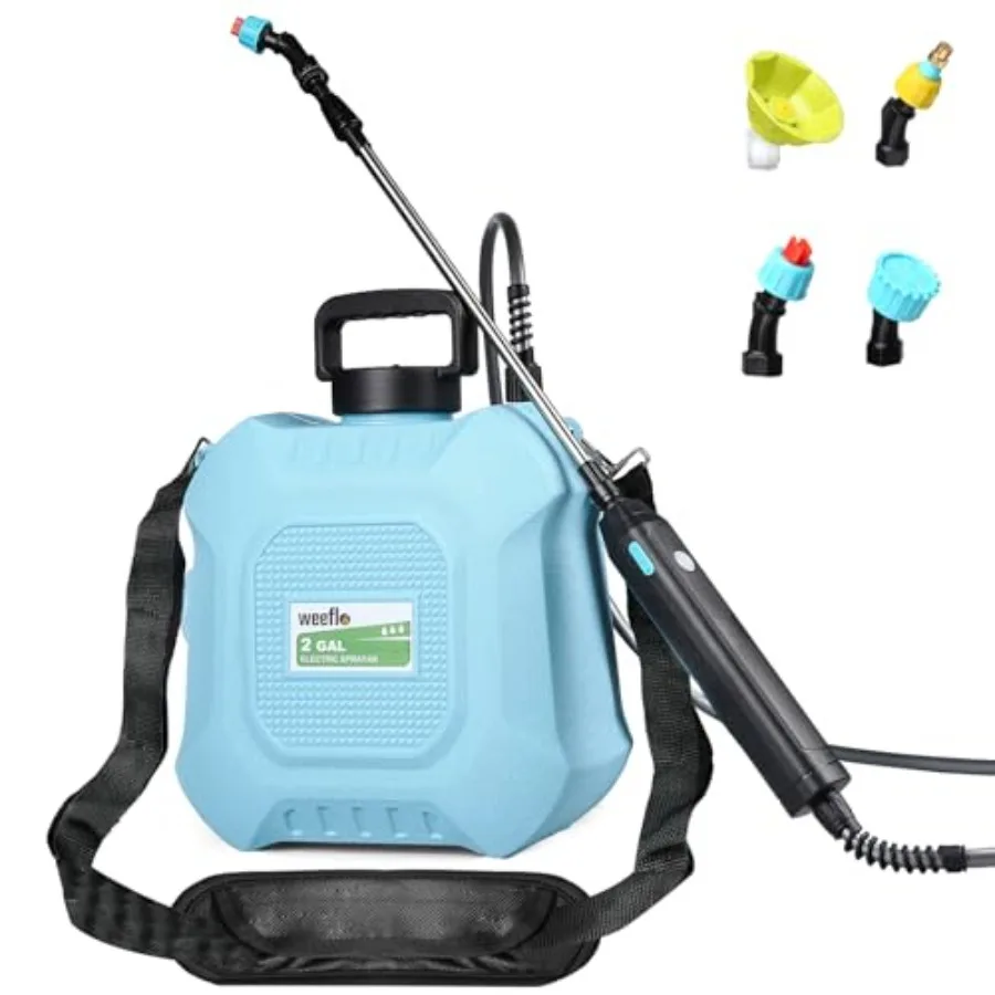 Battery Powered Sprayer 2 Gallon, Electric Sprayer with Retractable Wand and 4 Mist Nozzles and USB Rechargeable Handle, Water
Battery Powered Sprayer 2 Gallon, Electric Sprayer with Retractable Wand and 4 Mist Nozzles and USB Rechargeable Handle, Water