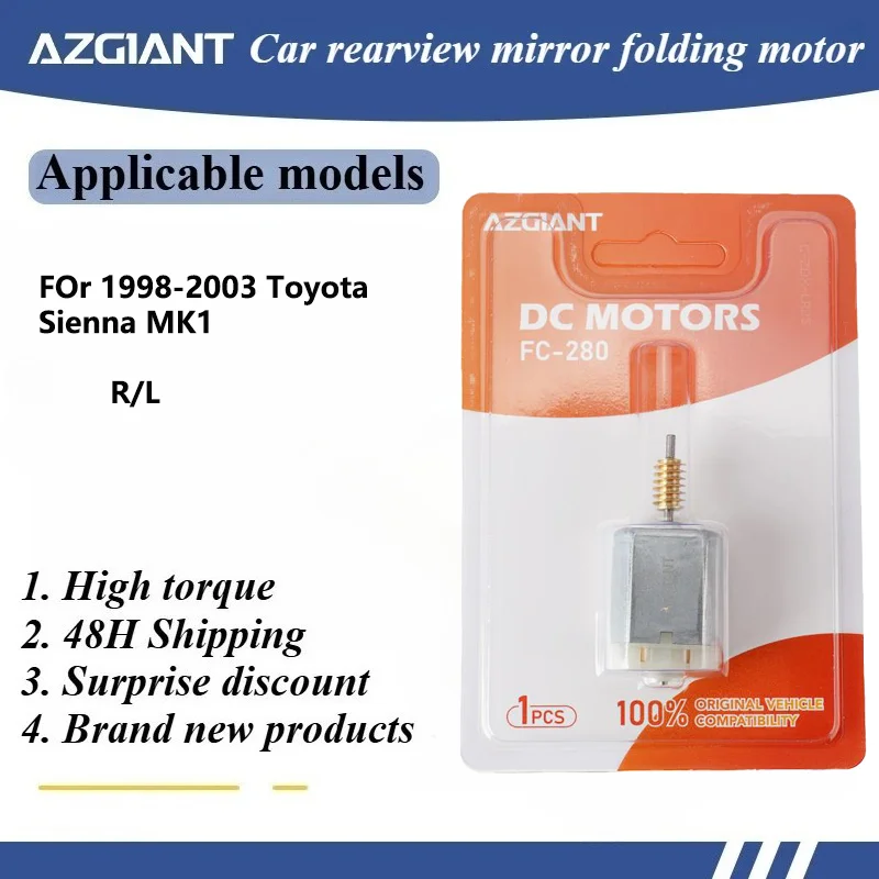 For 1998-2003 Toyota Sienna MK1 Car Exterior Folding Mirror Motor BD341926 L/R FC-280PD-18165 micro carbon brush motor DIY
For 1998-2003 Toyota Sienna MK1 Car Exterior Folding Mirror Motor BD341926 L/R FC-280PD-18165 micro carbon brush motor DIY