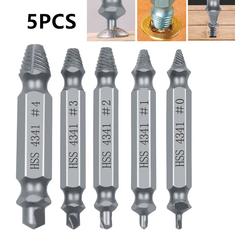 5Pcs HSS 4341 Screw Extractor Set, Double-Ended Broken Bolt Remover Drill Bits for Stripped Screws
5Pcs HSS 4341 Screw Extractor Set, Double-Ended Broken Bolt Remover Drill Bits for Stripped Screws