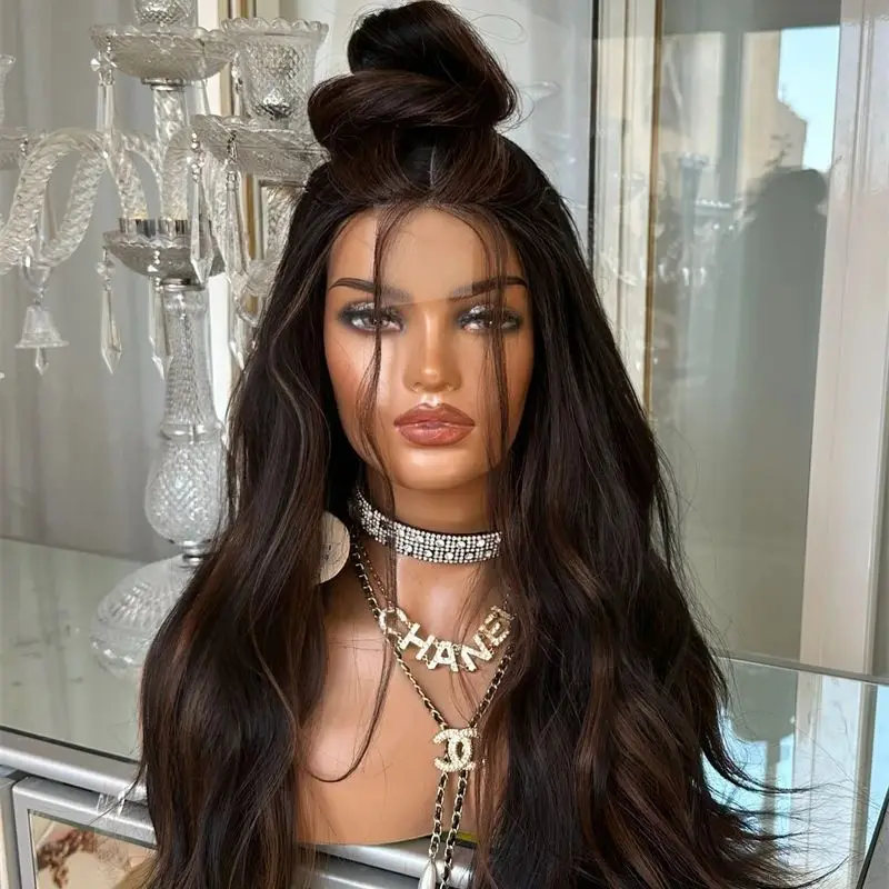 New In Beautiful Natural Long Wave Wig 13x4 Dark Chocolate Brown Highlights Balayage Synthetic HD Lace Front Wigs Ready to Ship
New In Beautiful Natural Long Wave Wig 13x4 Dark Chocolate Brown Highlights Balayage Synthetic HD Lace Front Wigs Ready to Ship