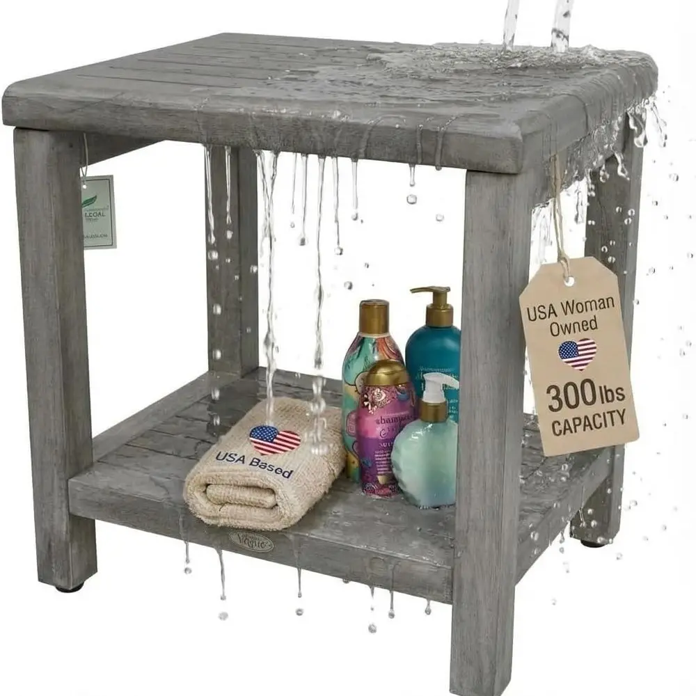 24-серая водонепроницаемая скамья для душа из тикового дерева с безопасностью, хранилищем и функциями организации
24-серая водонепроницаемая скамья для душа из тикового дерева с безопасностью, хранилищем и функциями организации