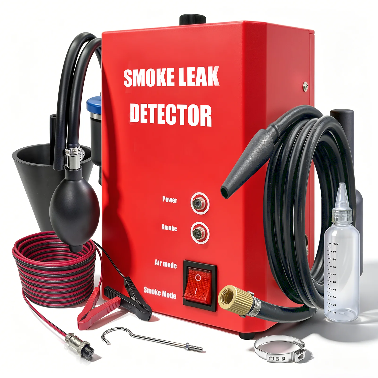 Automotive Smoke Leak Detector Machine Dual Mode Smoke Air EVAP Leakage Tester 12V Car Fuel Pipe Intake System Leak Detector with Full Accessory Kit Portable Auto Smoke Diagnostic Tool for Vehicle EVAP Cooling System Leak Testing Repair Workshop Equipment
Automotive Smoke Leak Detector Machine Dual Mode Smoke Air EVAP Leakage Tester 12V Car Fuel Pipe Intake System Leak Detector with Full Accessory Kit Portable Auto Smoke Diagnostic Tool for Vehicle EVAP Cooling System Leak Testing Repair Workshop Equipment