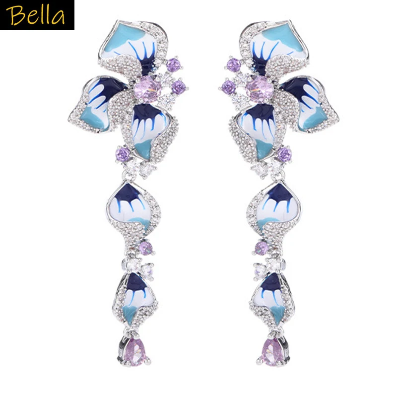 blue pink flower butterfly earrings for women sweet jewelry party daily wear long dangling earrings
blue pink flower butterfly earrings for women sweet jewelry party daily wear long dangling earrings