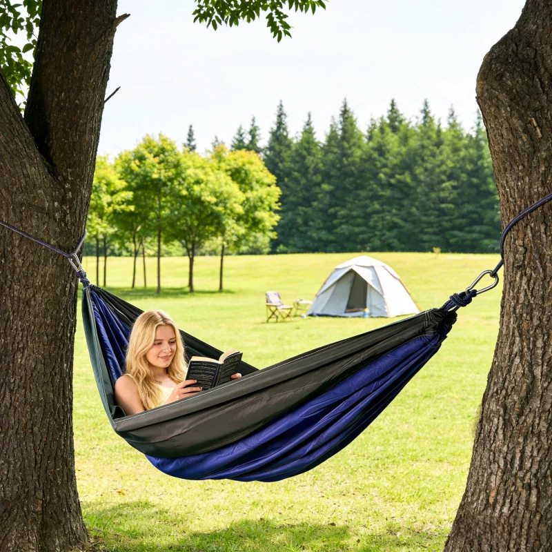 Color Block Nylon Parachute Hammock 270*140CM Double Size Portable Swing Outdoor Balcony Home Anti Rollover Leisure Hanging Rest
Color Block Nylon Parachute Hammock 270*140CM Double Size Portable Swing Outdoor Balcony Home Anti Rollover Leisure Hanging Rest