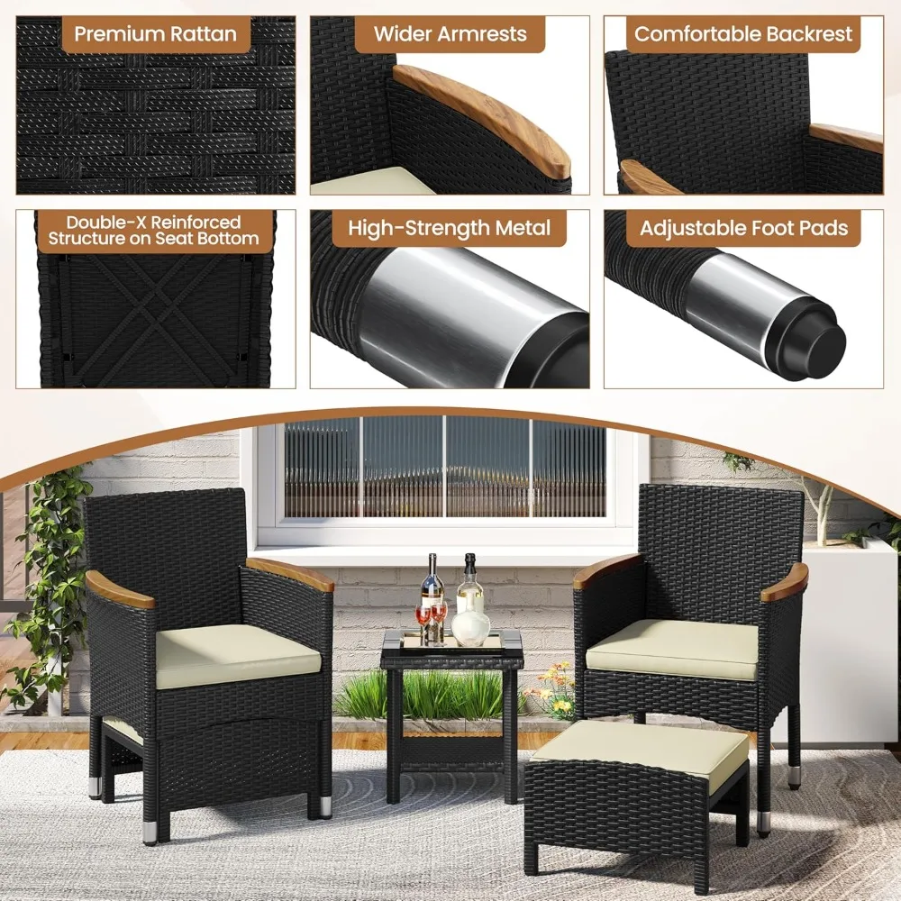5-Piece Outdoor Wicker Conversation Set – Bistro PE Rattan Chairs & Coffee Table | for Patio Porch Garden Use
5-Piece Outdoor Wicker Conversation Set – Bistro PE Rattan Chairs & Coffee Table | for Patio Porch Garden Use