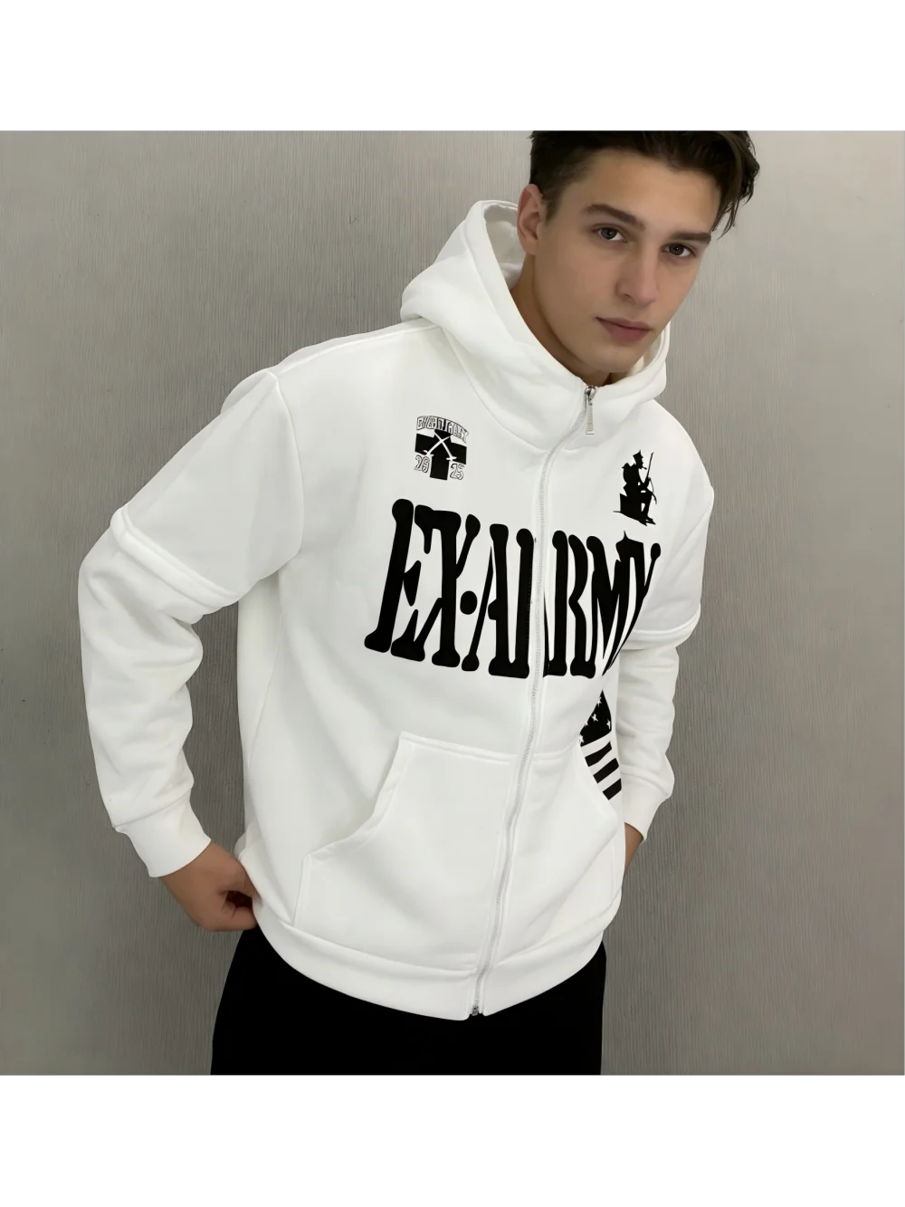 2026 New American Retro Street Trendy Letter Printed Hooded Zipper Hoodie Neutral Loose Casual Simple Versatile Fashion Niche
2026 New American Retro Street Trendy Letter Printed Hooded Zipper Hoodie Neutral Loose Casual Simple Versatile Fashion Niche