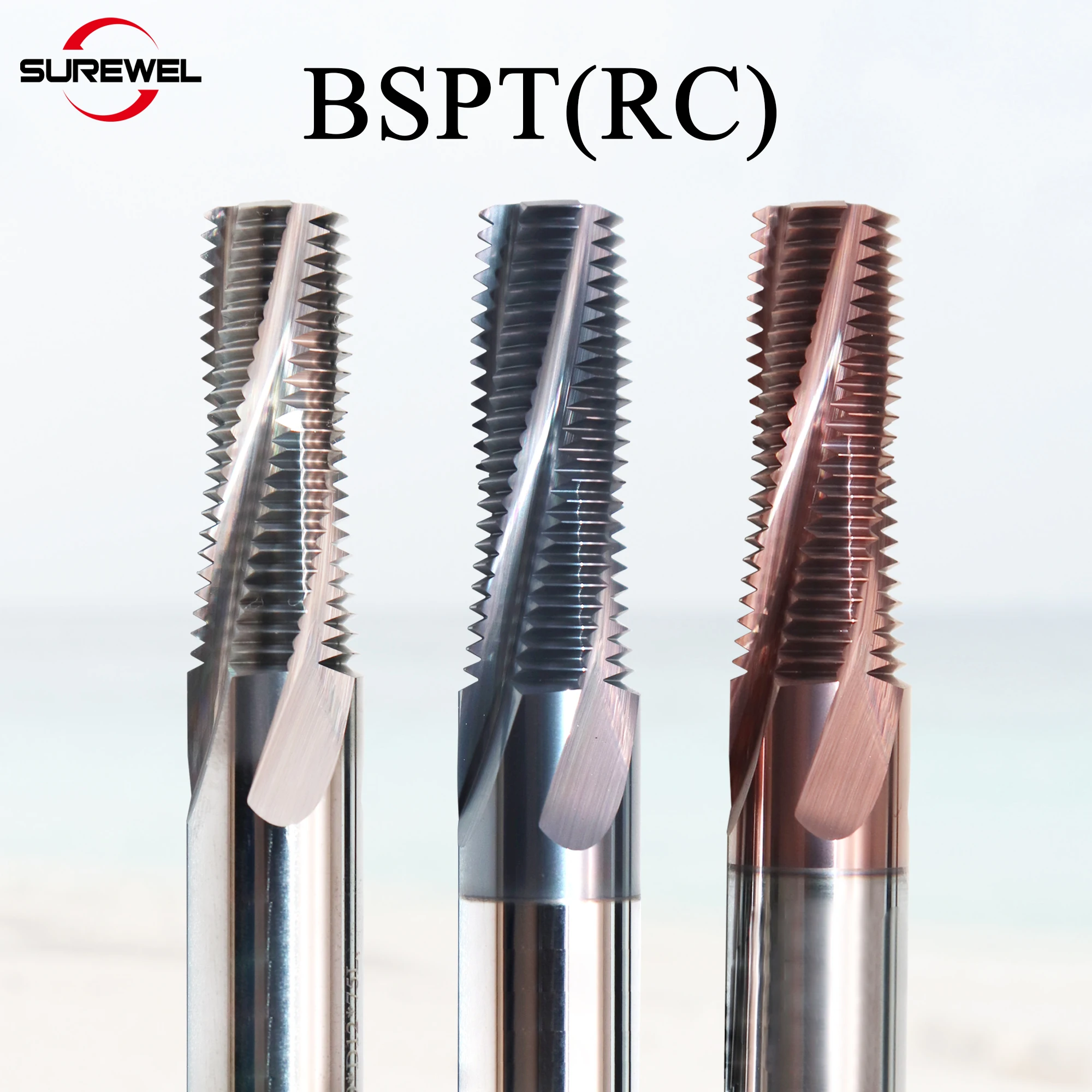 SUREWEL HRC65 Full-Tooth Steel Carbide Balzers Nano Coat Thread Milling Cutter BSPT(RC) 3/4" CNC Machining Center Tools
SUREWEL HRC65 Full-Tooth Steel Carbide Balzers Nano Coat Thread Milling Cutter BSPT(RC) 3/4" CNC Machining Center Tools