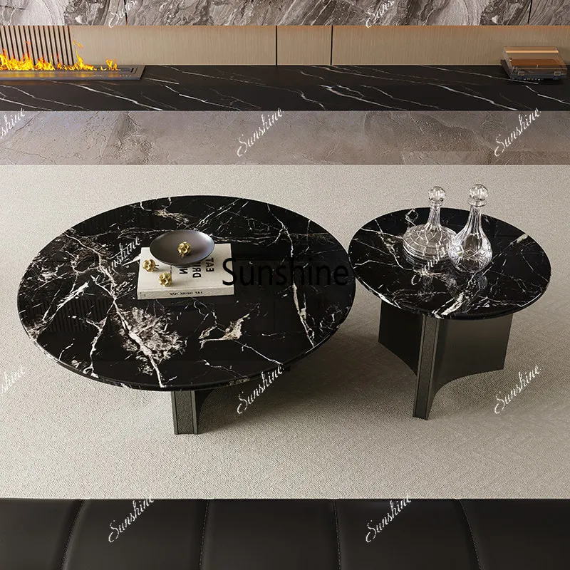 Italian minimalist round marble coffee table light luxury stainless steel modern edge table
Italian minimalist round marble coffee table light luxury stainless steel modern edge table