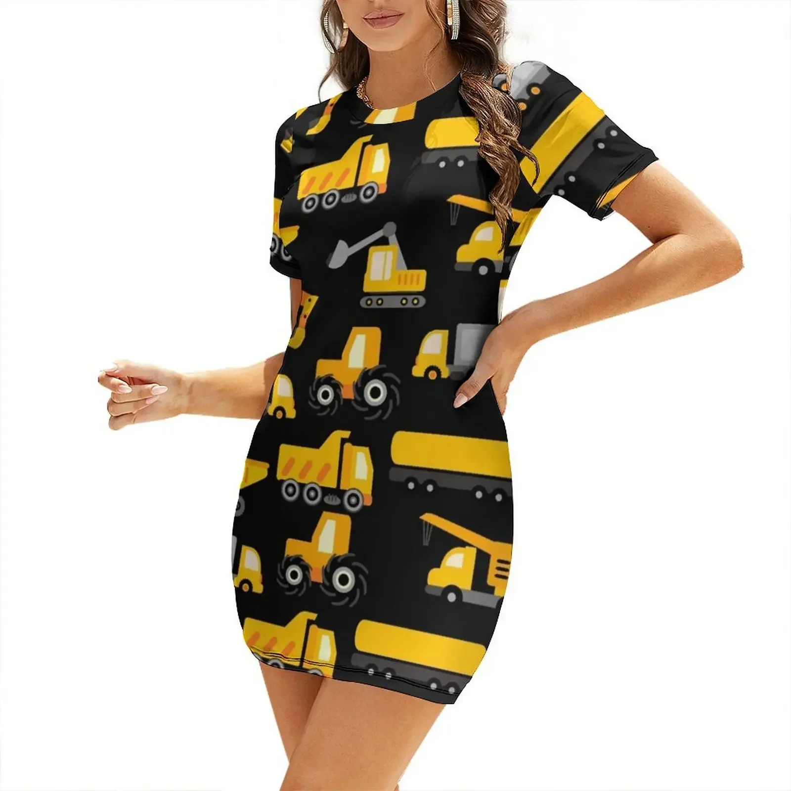 Construction Theme Pattern Short-Sleeved Dress Party dresses birthday dresses for women
Construction Theme Pattern Short-Sleeved Dress Party dresses birthday dresses for women
