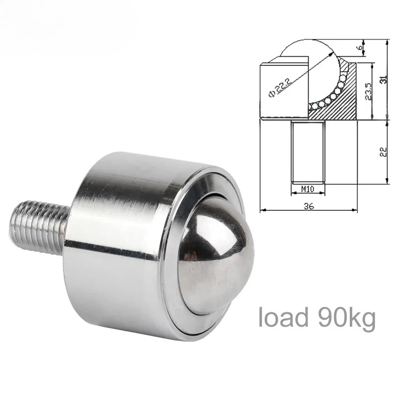 Precision type Universal ball caster wheel with bearing M10 screw load bear 90kg flexible durable hardware
Precision type Universal ball caster wheel with bearing M10 screw load bear 90kg flexible durable hardware